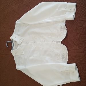 Elisabeth Williams by Blair Sheer White Blouse- Size Medium